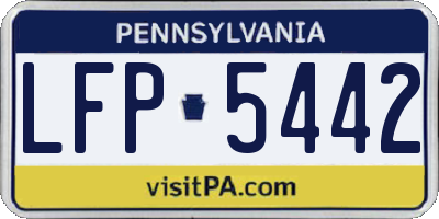 PA license plate LFP5442