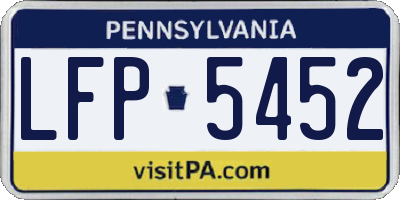 PA license plate LFP5452