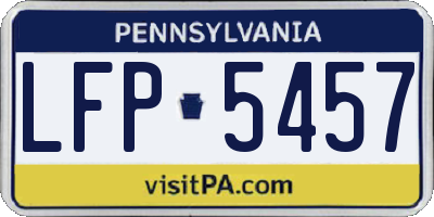 PA license plate LFP5457