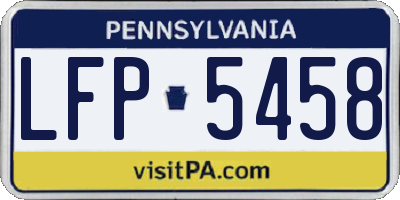 PA license plate LFP5458