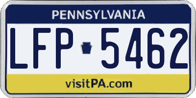 PA license plate LFP5462