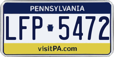 PA license plate LFP5472