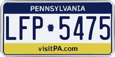 PA license plate LFP5475
