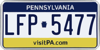 PA license plate LFP5477