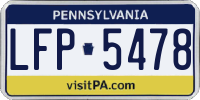 PA license plate LFP5478