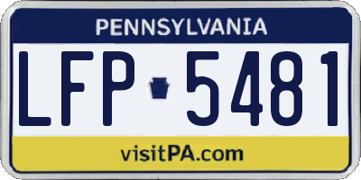 PA license plate LFP5481