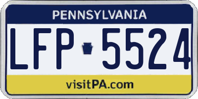 PA license plate LFP5524
