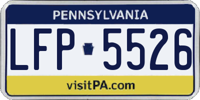 PA license plate LFP5526