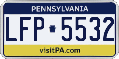 PA license plate LFP5532