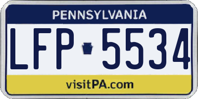 PA license plate LFP5534