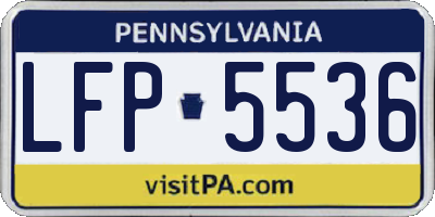 PA license plate LFP5536