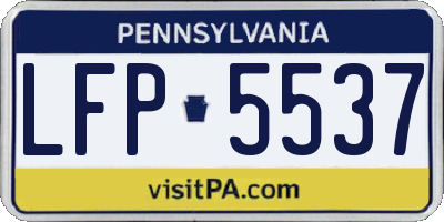 PA license plate LFP5537