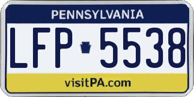 PA license plate LFP5538