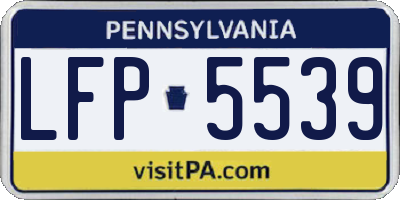 PA license plate LFP5539