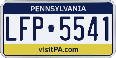 PA license plate LFP5541