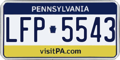 PA license plate LFP5543