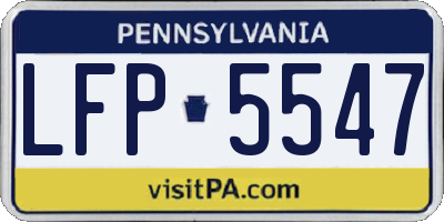 PA license plate LFP5547