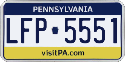 PA license plate LFP5551