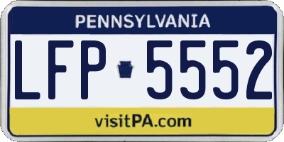 PA license plate LFP5552