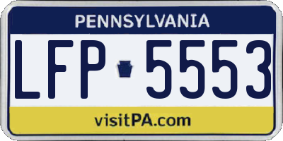 PA license plate LFP5553
