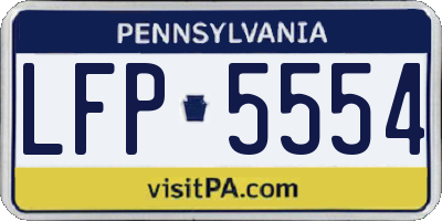 PA license plate LFP5554