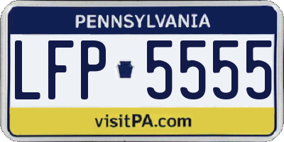 PA license plate LFP5555