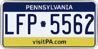 PA license plate LFP5562