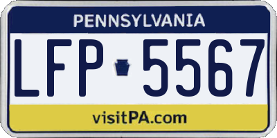 PA license plate LFP5567