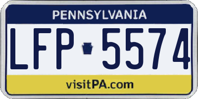 PA license plate LFP5574