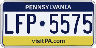 PA license plate LFP5575