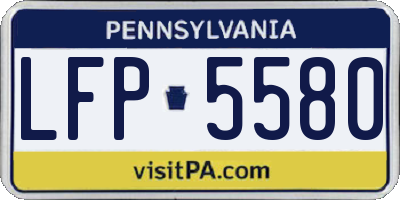 PA license plate LFP5580
