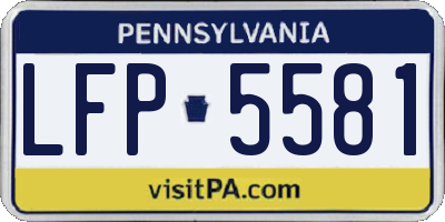 PA license plate LFP5581