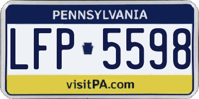 PA license plate LFP5598
