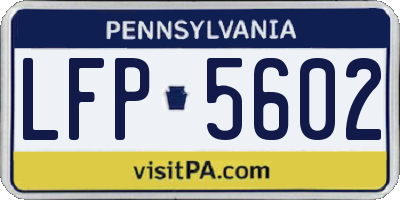 PA license plate LFP5602