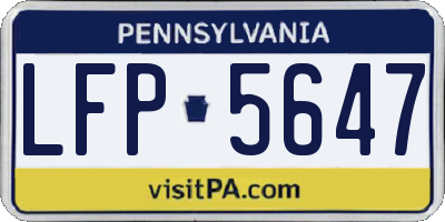 PA license plate LFP5647