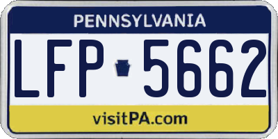 PA license plate LFP5662