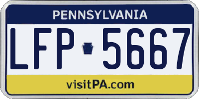 PA license plate LFP5667