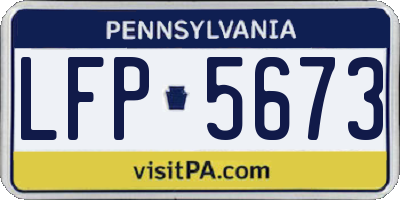 PA license plate LFP5673