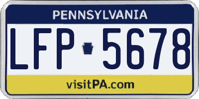 PA license plate LFP5678