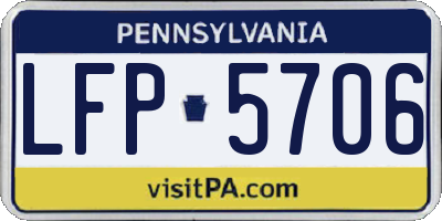 PA license plate LFP5706