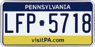PA license plate LFP5718