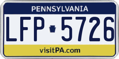 PA license plate LFP5726