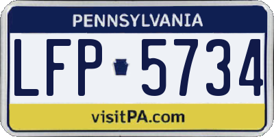 PA license plate LFP5734