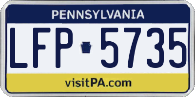 PA license plate LFP5735