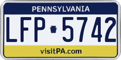 PA license plate LFP5742