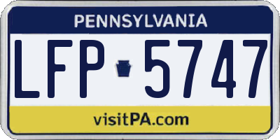 PA license plate LFP5747