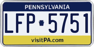PA license plate LFP5751