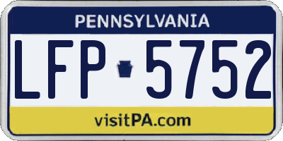 PA license plate LFP5752