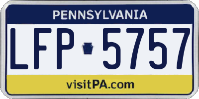 PA license plate LFP5757