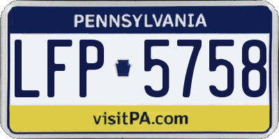 PA license plate LFP5758